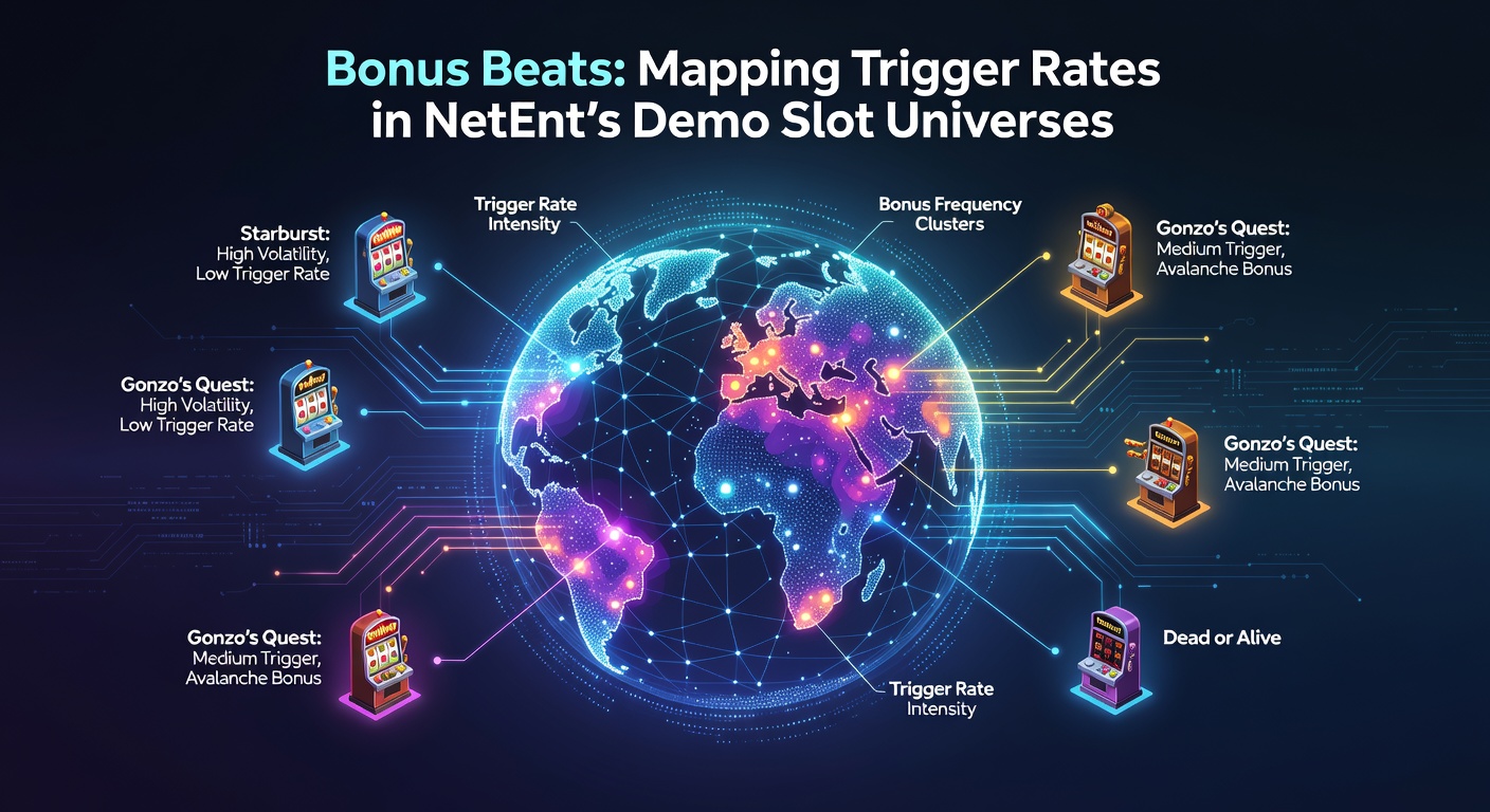 Data visualization chart mapping bonus trigger rates across multiple NetEnt demo slots, with bars for Gonzo's Quest, Starburst, and Dead or Alive 2