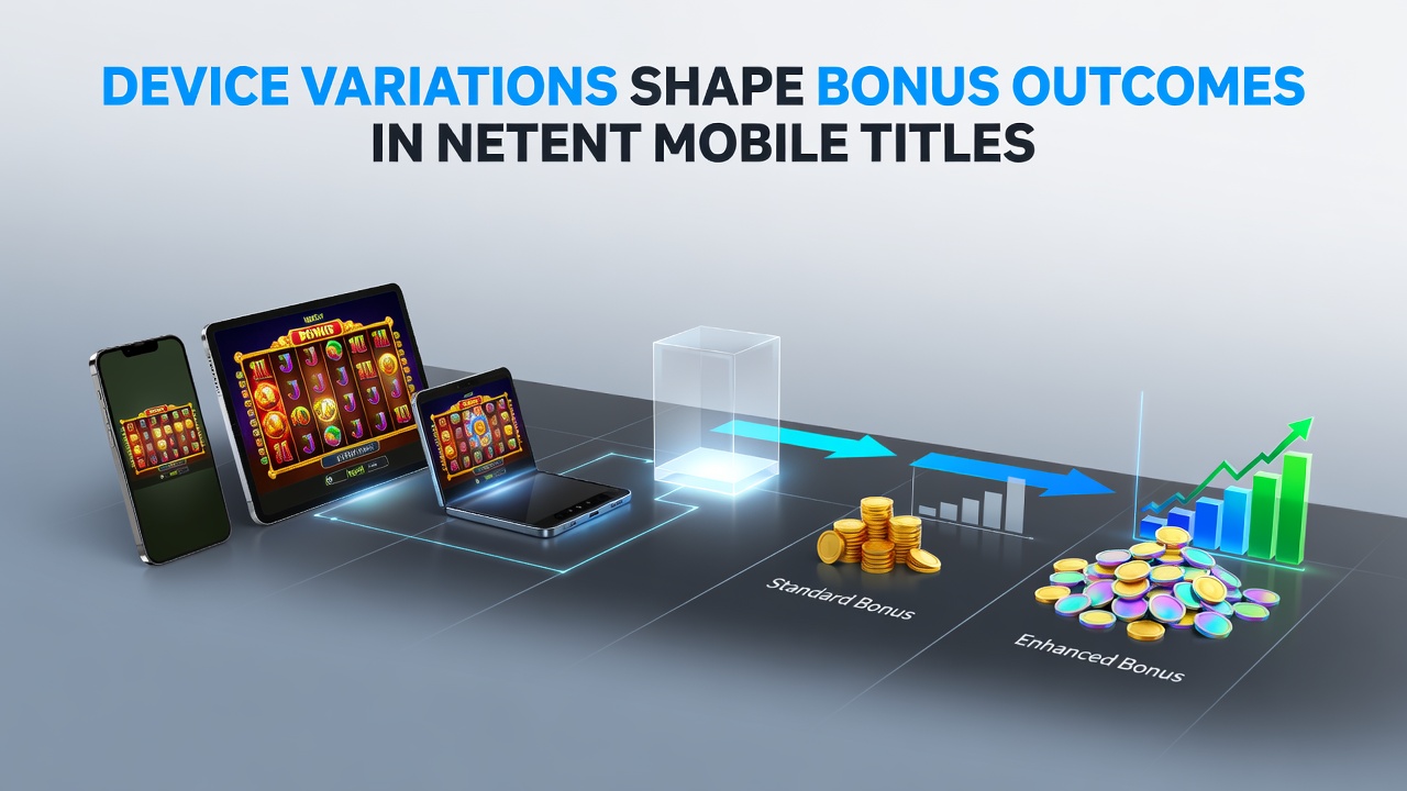 Tablet and smartphone side-by-side comparison of NetEnt bonus round layouts with adjusted UI elements