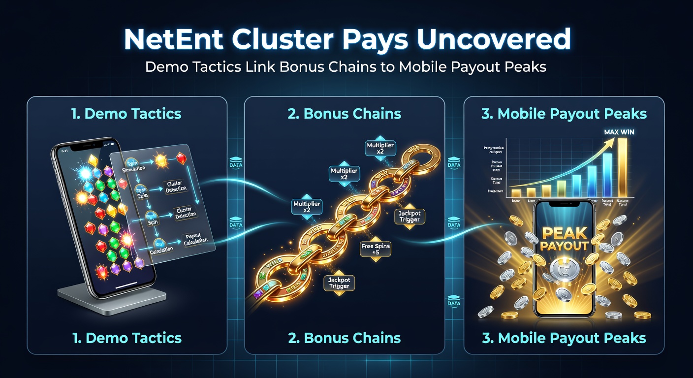 Close-up of a NetEnt mobile slot demo displaying chained bonus symbols exploding into payout multipliers