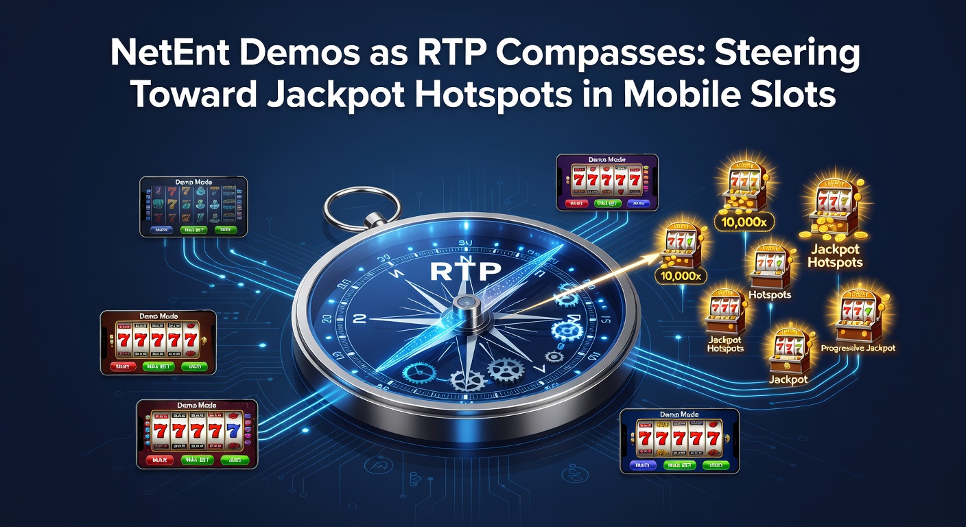 Mobile phone displaying NetEnt's Gonzo's Quest demo with RTP chart overlay and jackpot meter nearing a hotspot