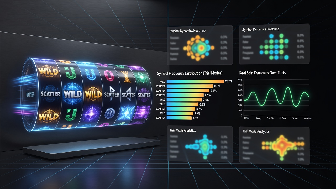 Detailed chart showing symbol frequency distributions collected from multiple NetEnt demo sessions
