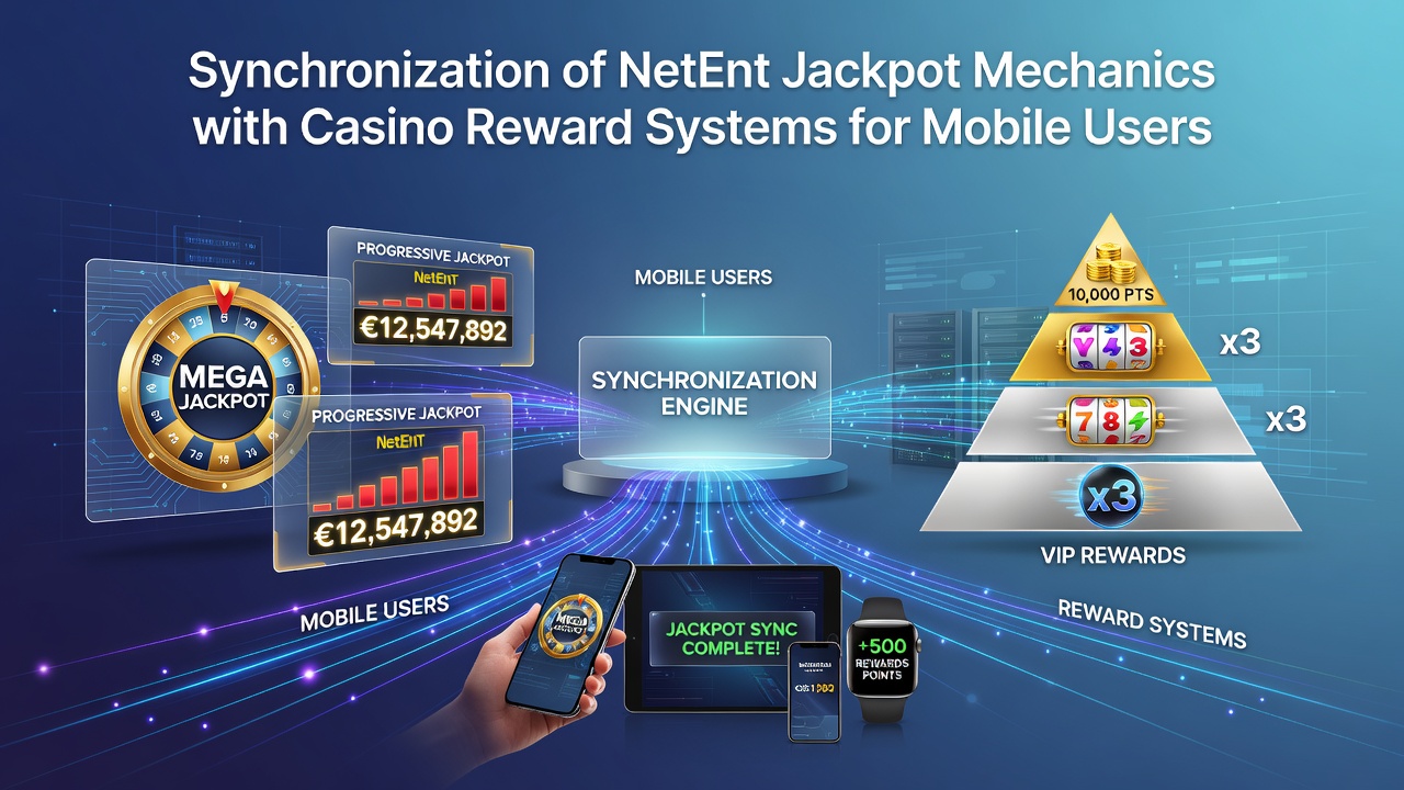 Mobile app interface displaying NetEnt jackpot progress alongside loyalty reward tiers and bonus meters