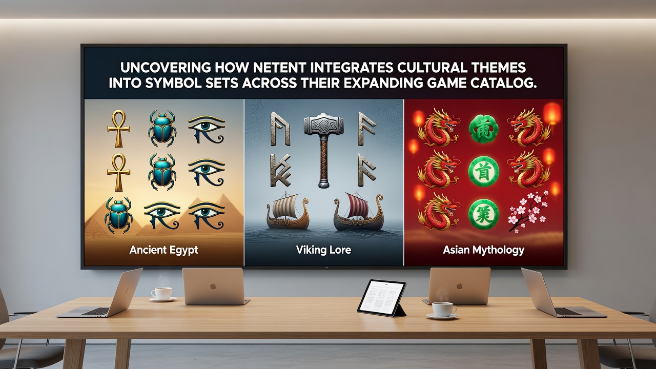Detailed view of NetEnt slot symbols blending cultural themes with modern reel mechanics